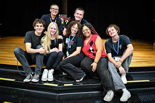 Six student and a teacher from Sabino High's Drama Club visit Fruchthendler.